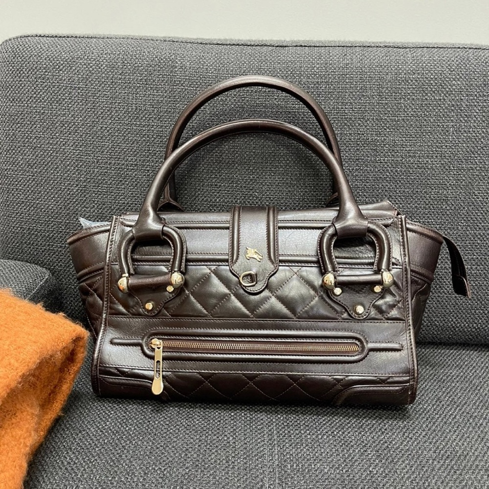 Authentic Burberry Quilted Manor Bag